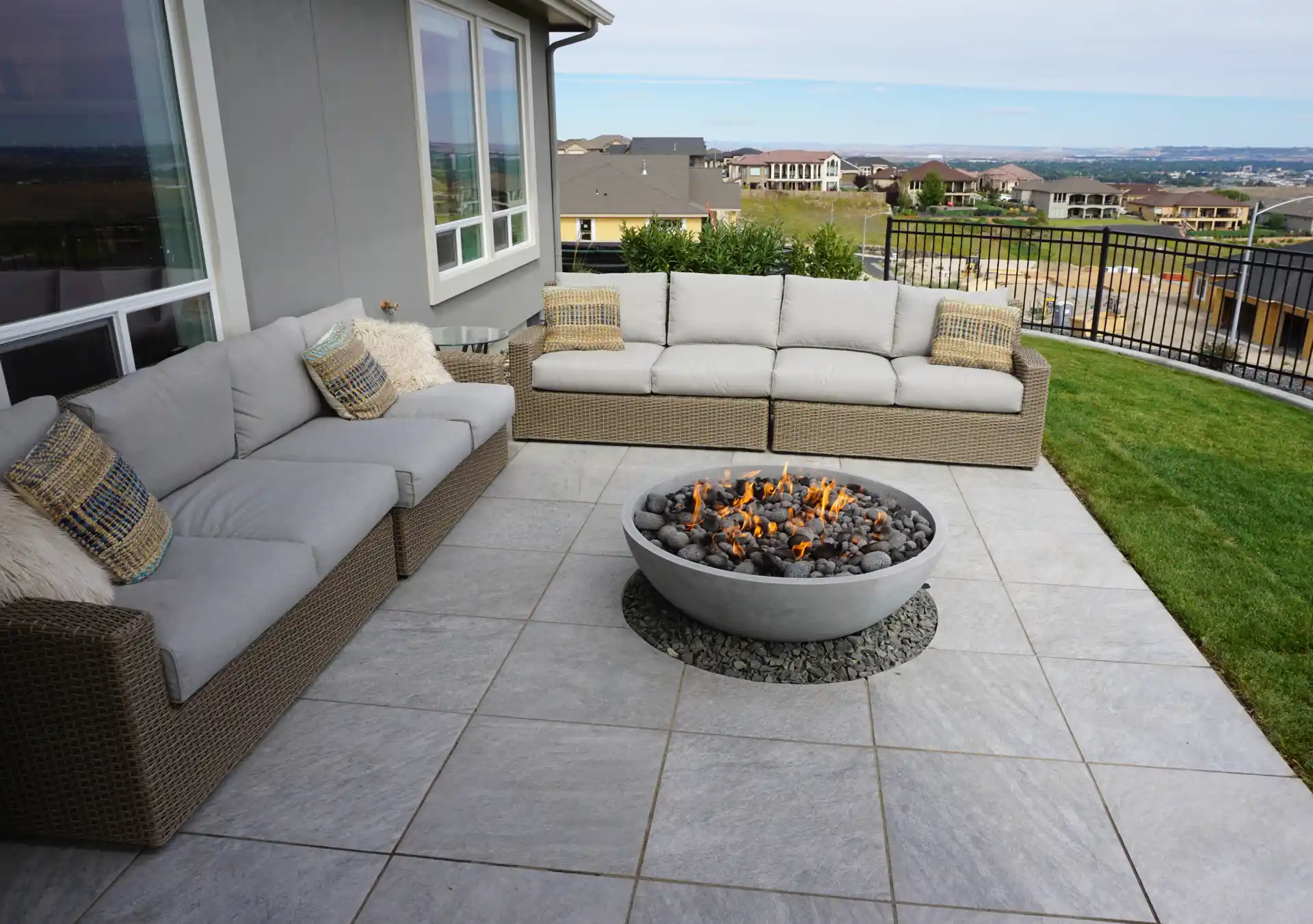 New Outdoor Patio With Fire Pit
